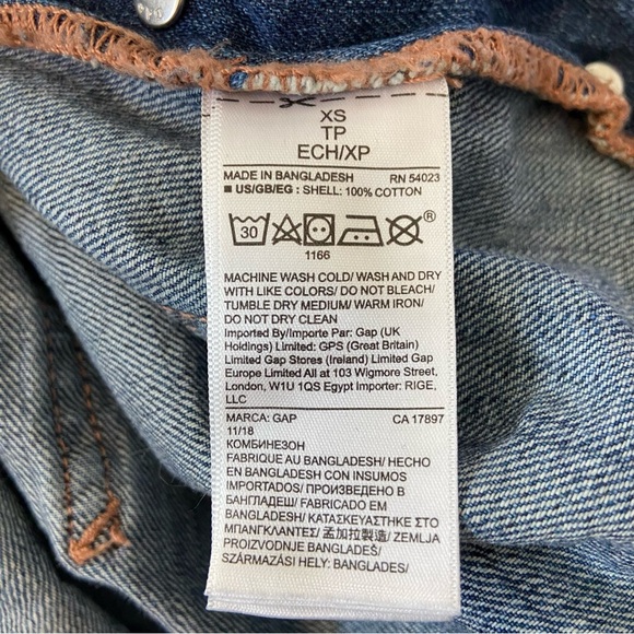 GAP Relaxed Ankle Denim Overalls Medium Indigo - Picture 15 of 16